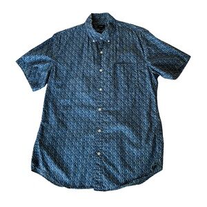 J. Crew Navy Geometric Button Down Shirt